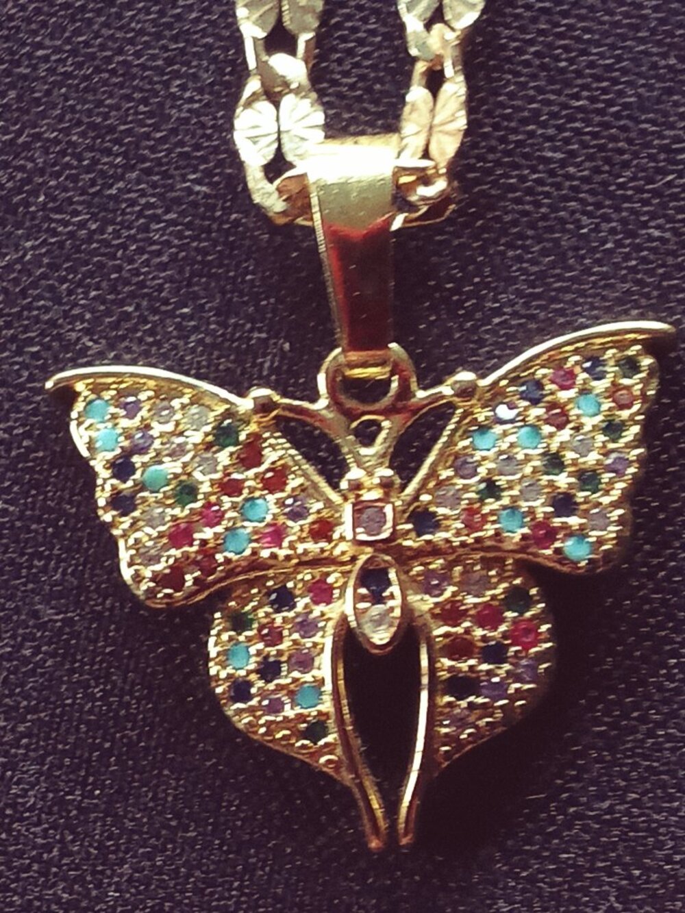 Gold-Tone Butterfly Necklace 22" chain